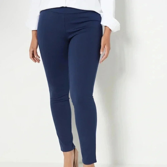 NWT NYDJ Basic Ponte Pull On Legging Pants Blue Size 12 - Picture 1 of 7